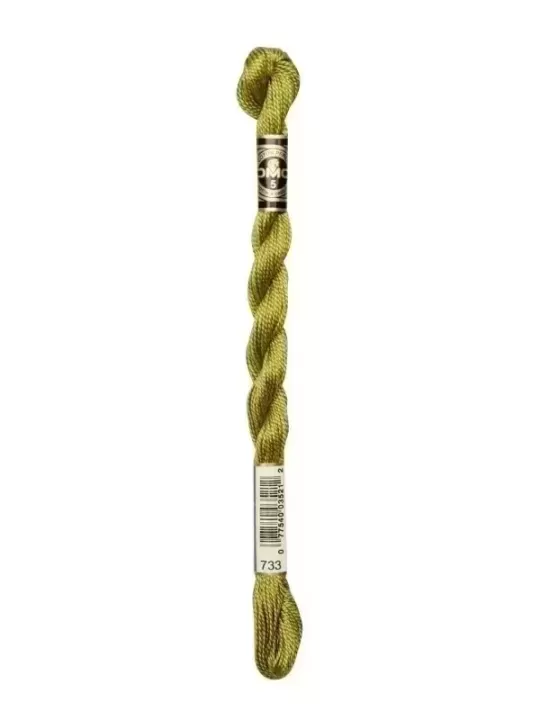 DMC Coton Perlé N° 5 (Art. 115) 733 Vert doré