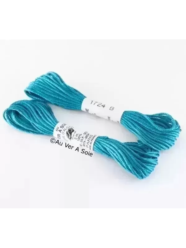 AU VER À SOIE - SOIE D'ALGER Bleu électrique n° 1724