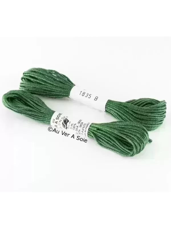 AU VER À SOIE - SOIE D'ALGER Vert Bouteille n° 1835