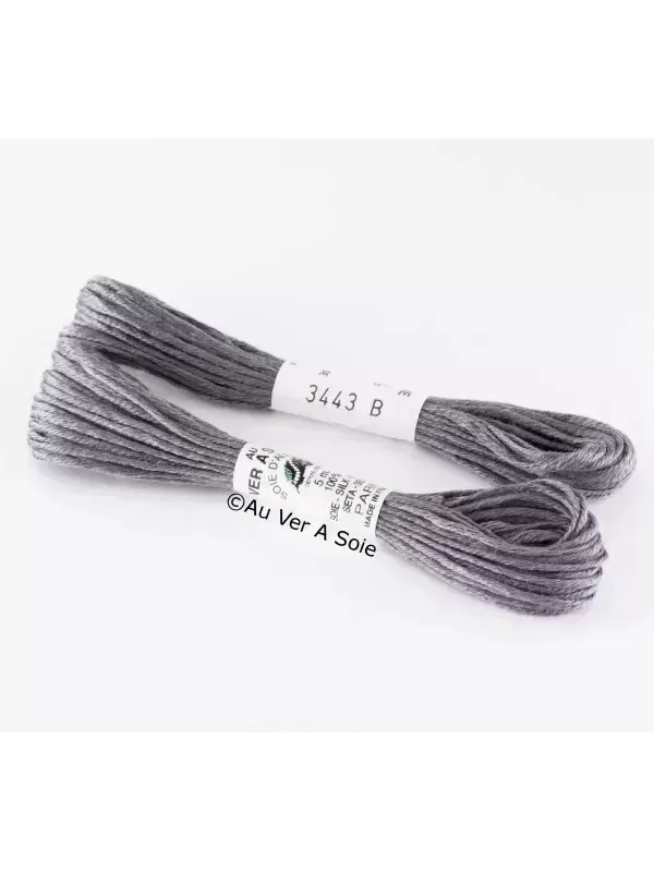 AU VER À SOIE - SOIE D'ALGER Gris acier N° 3443