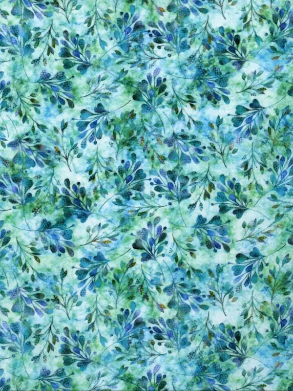 PERIWINKLE par Dan Morris 28634.Q Leaf Spray Teal