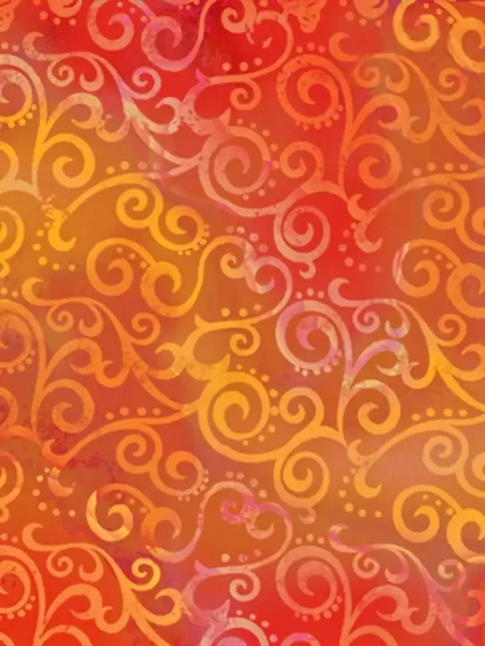 QT FABRICS - Tissu Patchwork OMBRE SCROLL TANGERINE 24174.O