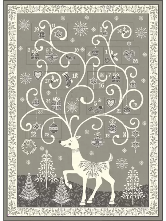 MAKOWER UK - Calendrier de l\'Avent SCANDI CHRISTMAS GREY Réf. 2110-S