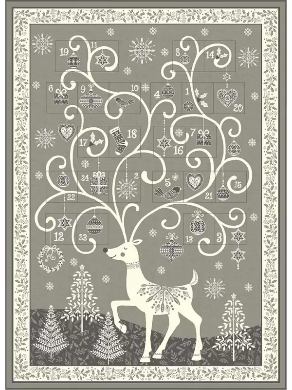 MAKOWER UK - Calendrier de l\'Avent SCANDI CHRISTMAS GREY Réf. 2110-S