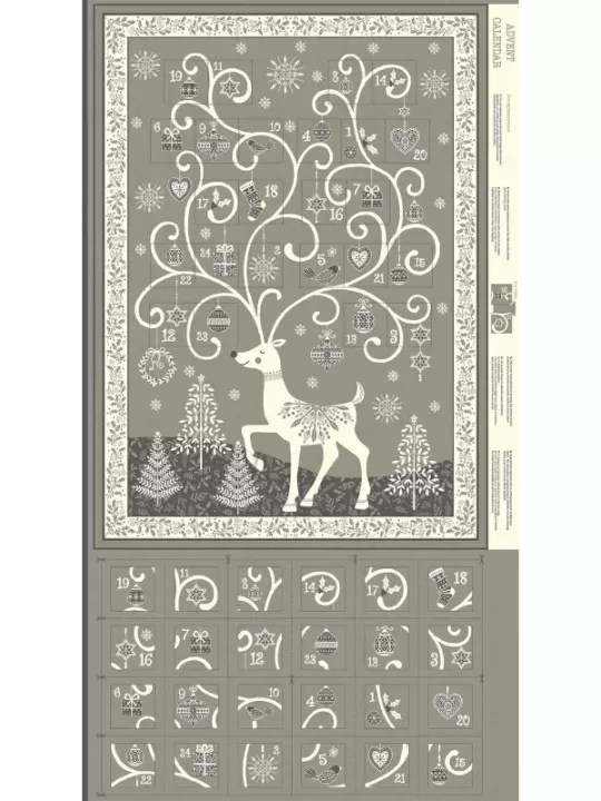 MAKOWER UK - Calendrier de l\'Avent SCANDI CHRISTMAS GREY Réf. 2110-S