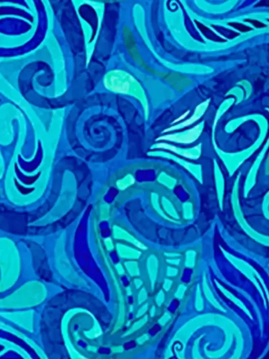 QT FABRICS - AMBIANCE par Dan Morris 28612.B Paisley Blue