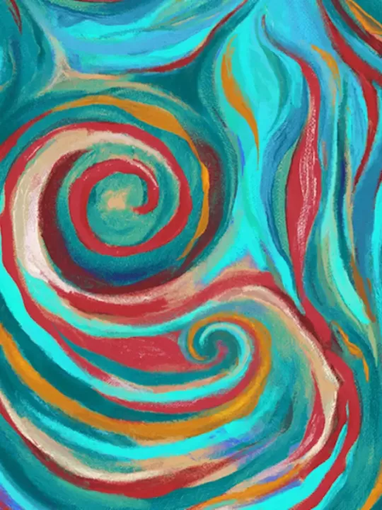 WINDHAM FABRICS - IMPRESSIONS par Melissa M. Collins 53016D-5 Swirl Sensation Teal