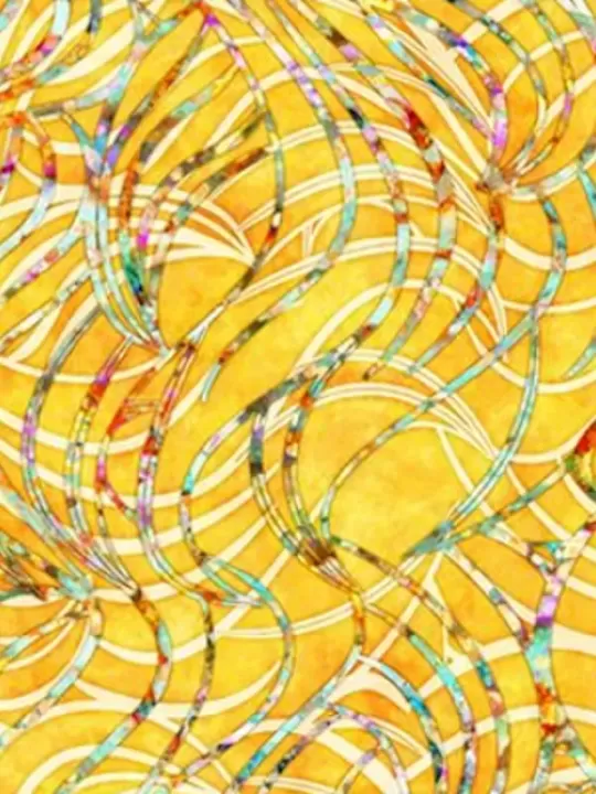 Tissus QT FABRICS - RADIANCE par Dan Morris 27095.S Ribbons Yellow