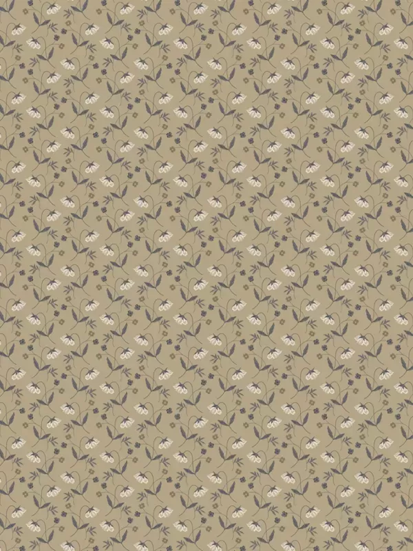 WINDHAM FABRICS - OXFORD par Mary Koval 53892-2 Flower drops Taupe