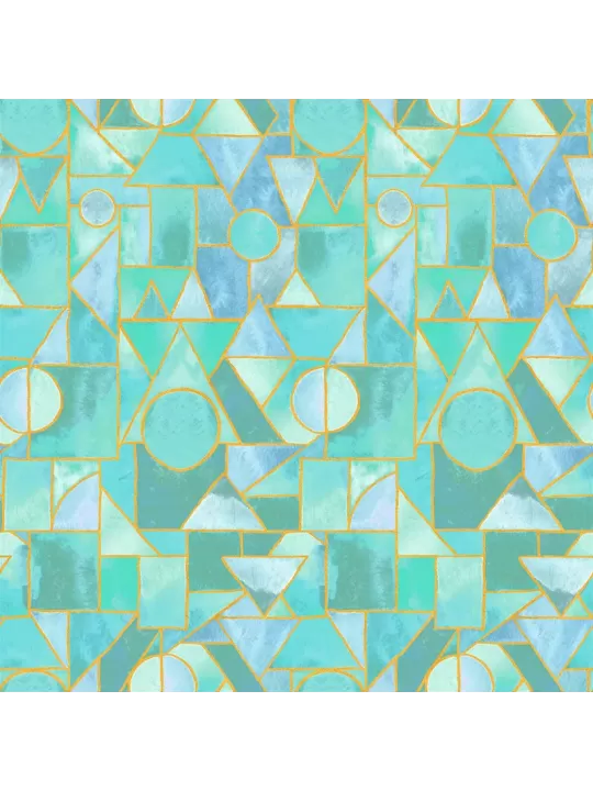 Tissu Ebb & Flow par Essoldo Design 54028DM-7 Sea Glass Larimar Metallic