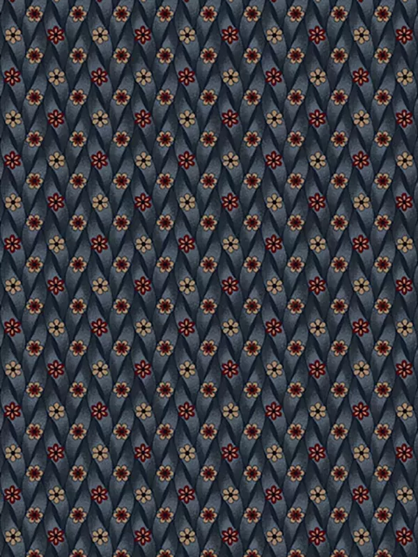 Tissu Maple House par Pam Buda R170830D Maple Cupboard Navy