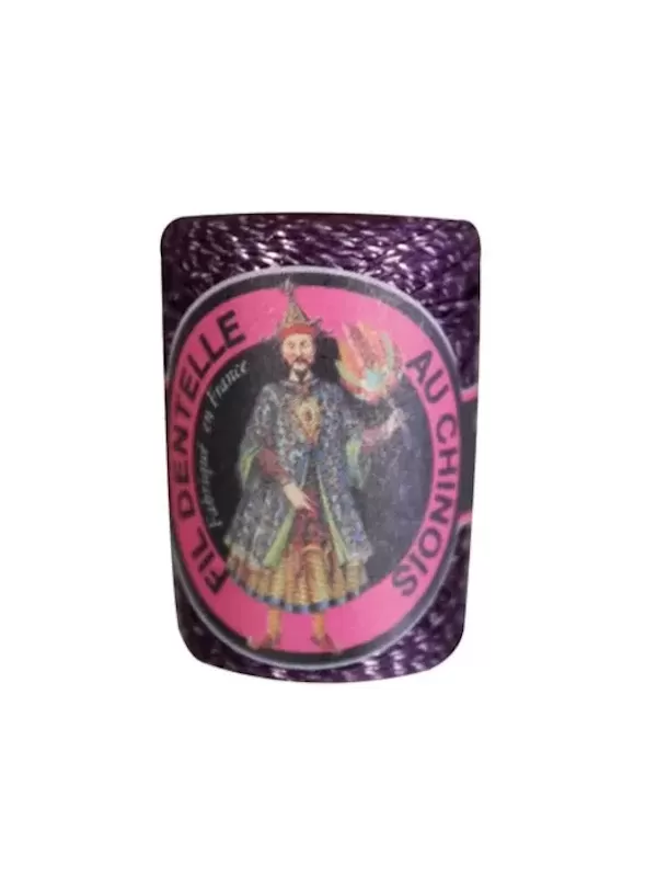 Cocon Caudry Fil au Chinois 3716 Violet lamé argent