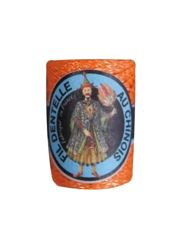 Cocon Caudry Fil au Chinois 3078 Orange lamé argent