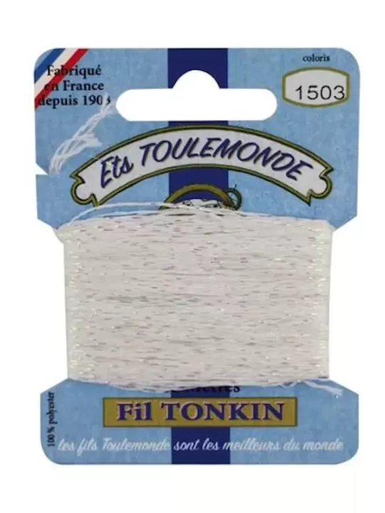 Fil à broder brillant Tonkin 1503 Neige irisée