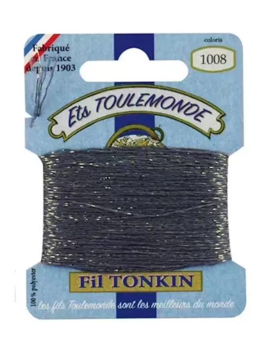 Fil à broder brillant Tonkin 1008 Ardoise