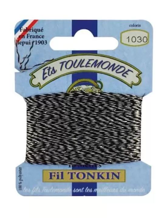 Fil à broder brillant Tonkin 1030 Chiné Noir