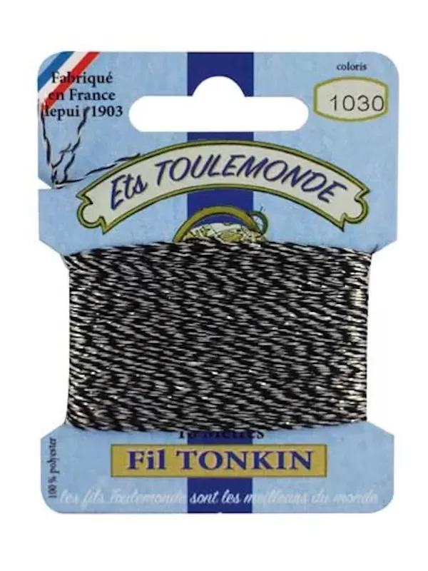 Fil à broder brillant Tonkin 1030 Chiné Noir