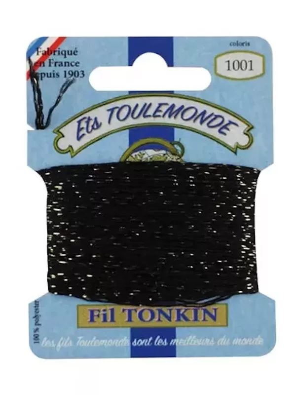 Fil à broder brillant Tonkin 1001 Noir