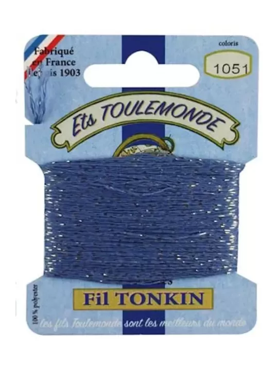 Fil à broder brillant Tonkin 1051 Gris bleu