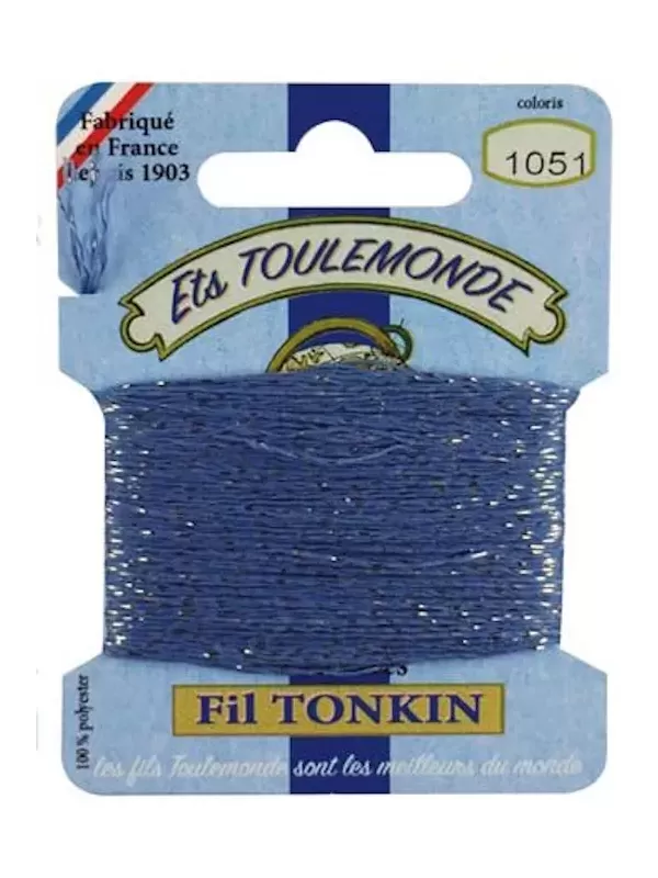 Fil à broder brillant Tonkin 1051 Gris bleu