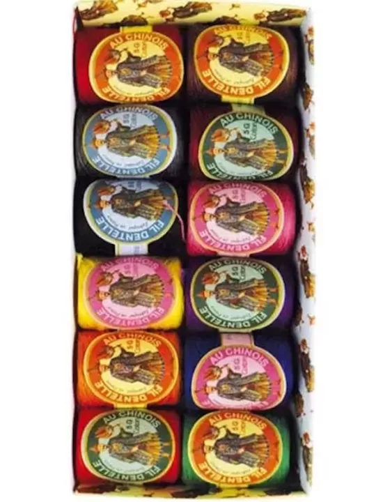 Assortiment 12 Cocons Calais Fil au Chinois Tons vifs