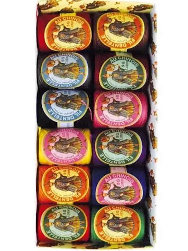 Assortiment 12 Cocons Calais Fil au Chinois Tons vifs