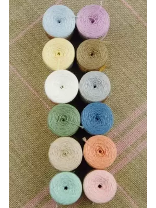 Assortiment 12 Cocons Calais Fil au Chinois Tons pastels