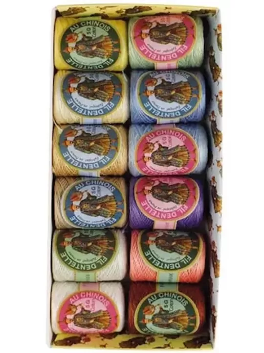 Assortiment 12 Cocons Calais Fil au Chinois Tons pâles