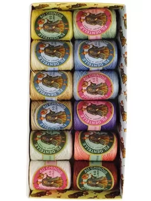 Assortiment 12 Cocons Calais Fil au Chinois Tons pâles