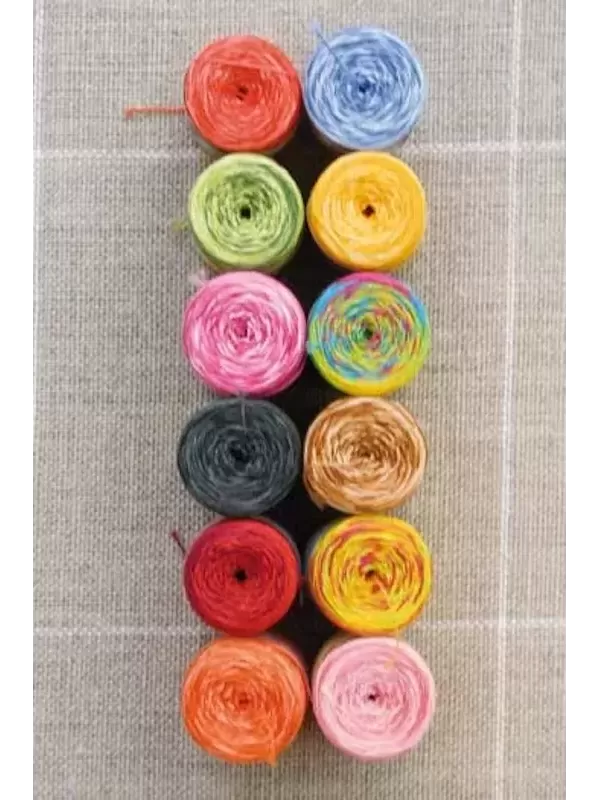 Assortiment 12 Cocons Calais Fil au Chinois Tons multicolores