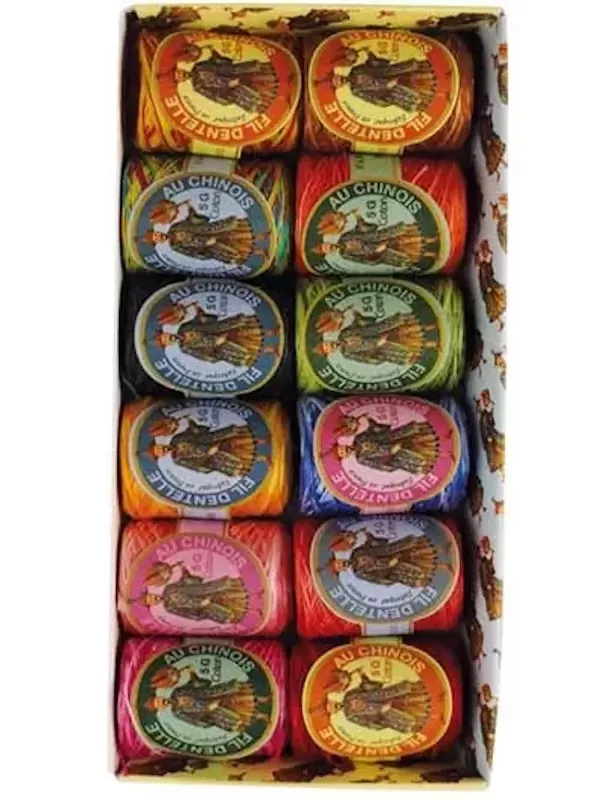 Assortiment 12 Cocons Calais Fil au Chinois Tons multicolores