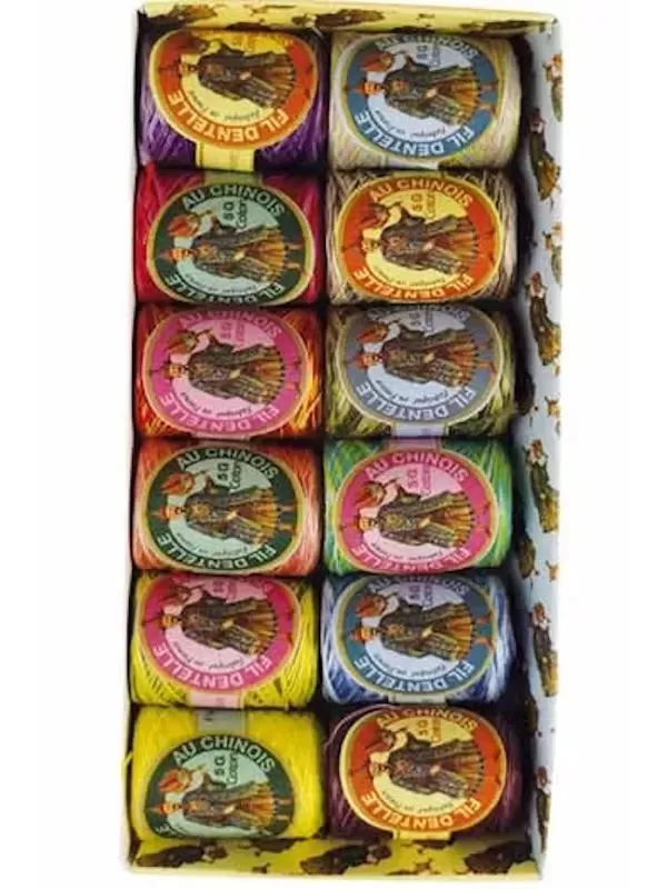 Assortiment 12 Cocons Calais Fil au Chinois Tons dégradés