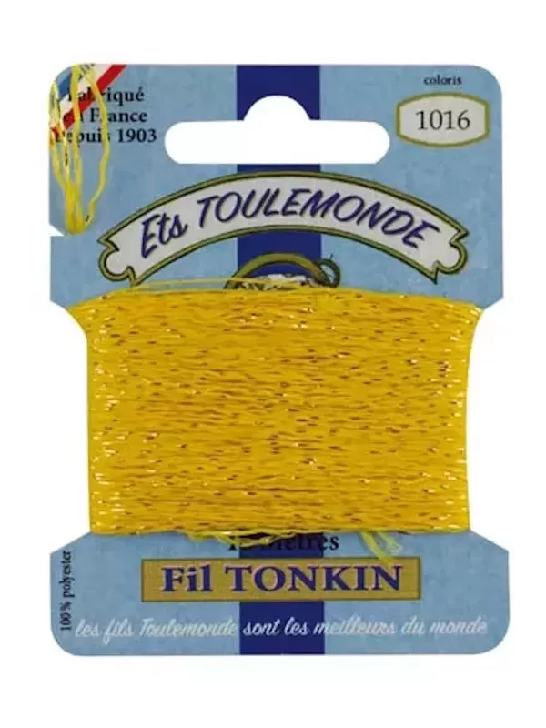 Fil à broder brillant Tonkin 1016 Jaune