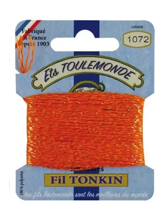 Fil à broder brillant Tonkin 1072 Chiné mandarine
