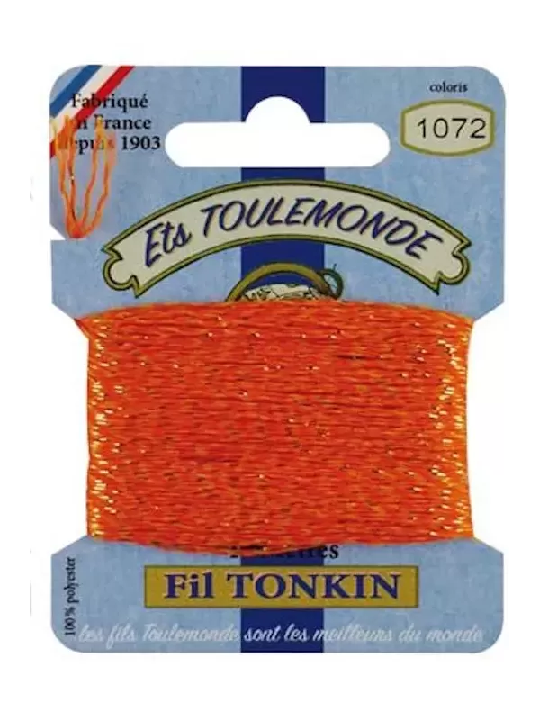 Fil à broder brillant Tonkin 1072 Chiné mandarine