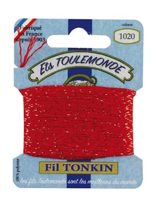 Fil à broder brillant Tonkin 1020 Rouge