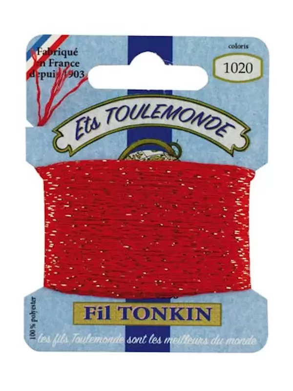 Fil à broder brillant Tonkin 1020 Rouge