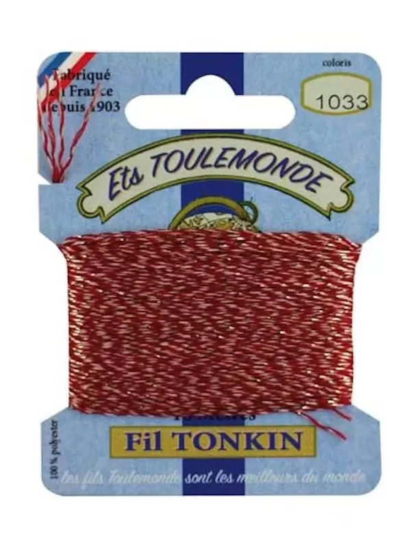 Fil à broder brillant Tonkin 1033 Chiné rouge