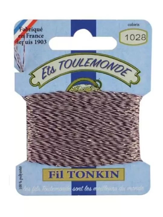 Fil à broder brillant Tonkin 1028 Chiné violet