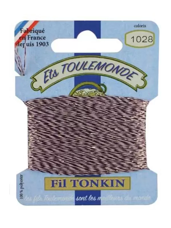 Fil à broder brillant Tonkin 1028 Chiné violet