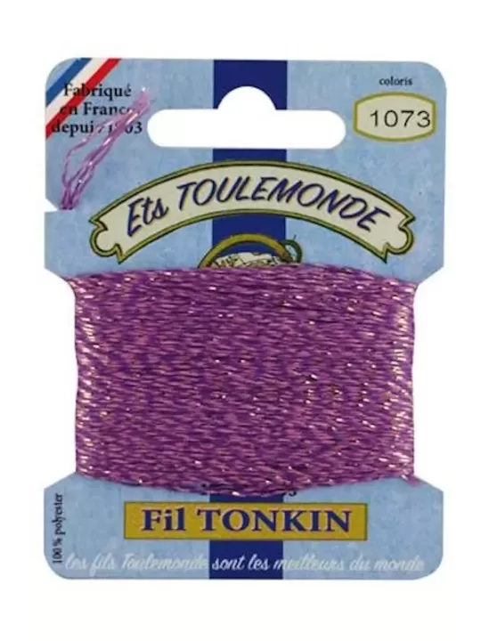 Fil à broder brillant Tonkin 1073 Chiné mauve
