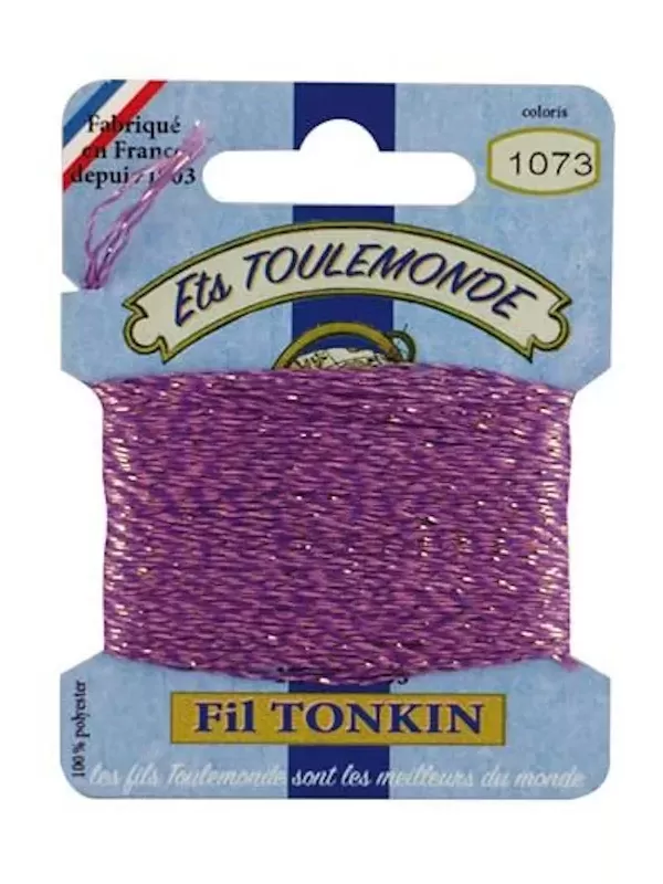 Fil à broder brillant Tonkin 1073 Chiné mauve