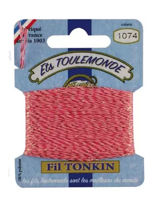 Fil à broder brillant Tonkin 1074 Chiné rose
