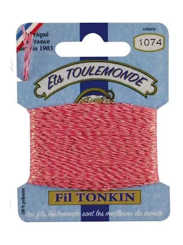 Fil à broder brillant Tonkin 1074 Chiné rose