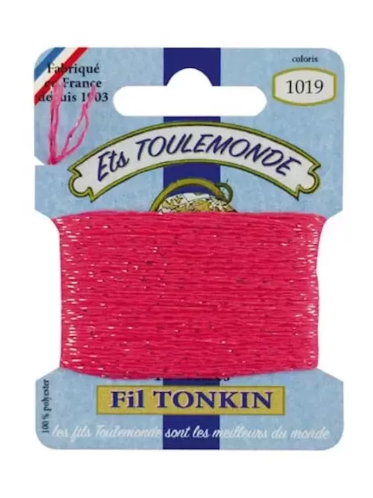 Fil à broder brillant Tonkin 1019 Rose vif