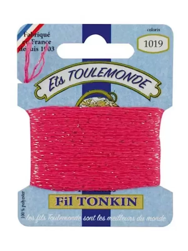 Fil à broder brillant Tonkin 1019 Rose vif