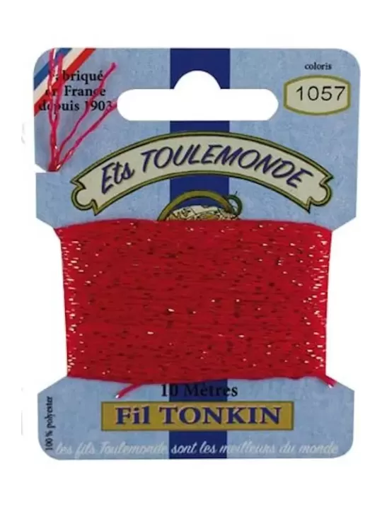Fil à broder brillant Tonkin 1019 Rose vif