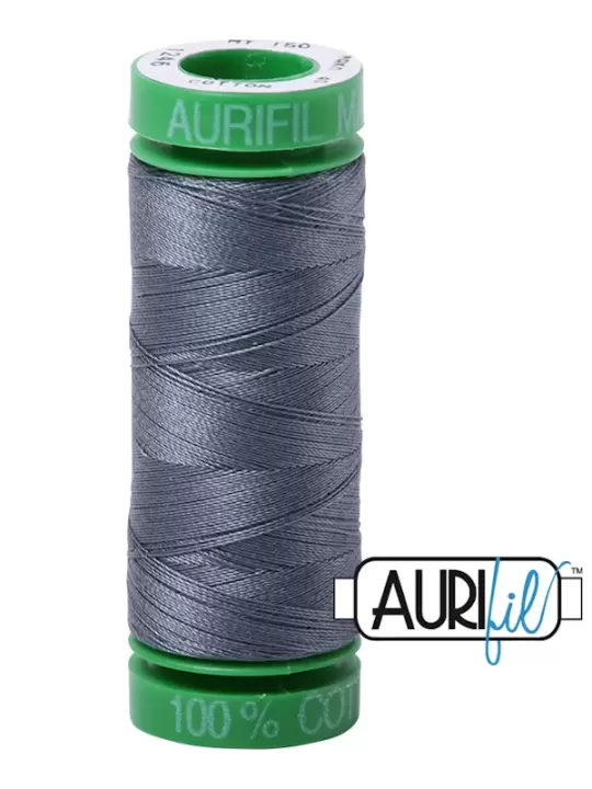 Fil Coton Mako 40 Aurifil 1246 Dark Grey - Petite bobine de 150 mètres