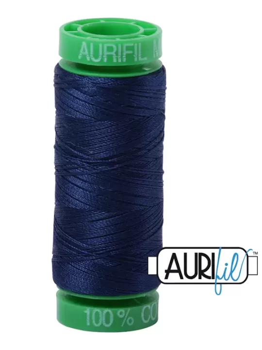 Fil Coton Mako 40 Aurifil 2784 Dark Navy - Petite bobine de 150 mètres