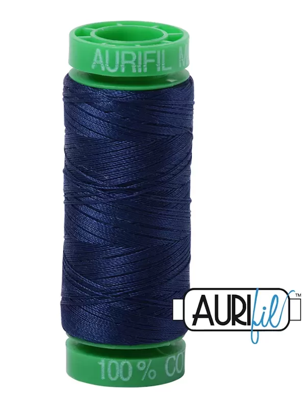 Fil Coton Mako 40 Aurifil 2784 Dark Navy - Petite bobine de 150 mètres